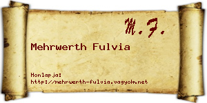 Mehrwerth Fulvia névjegykártya